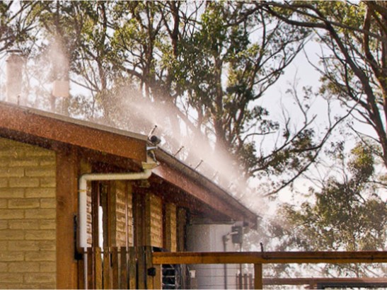 sprinkler system designed for maximum protection from ember attack in the event of a bushfire.