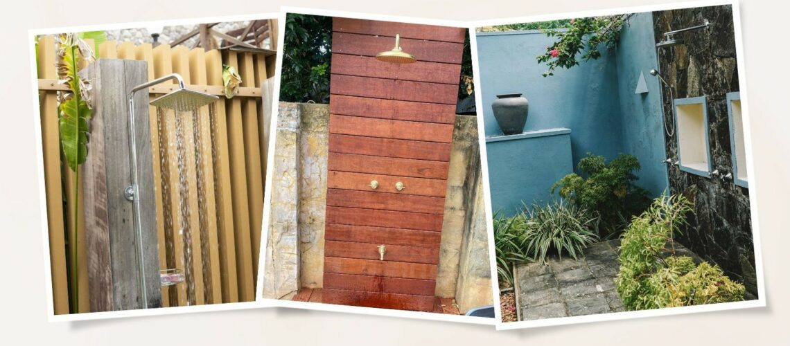 Plumbers Cabarita Beach. Installation of outdoor showers picture combo